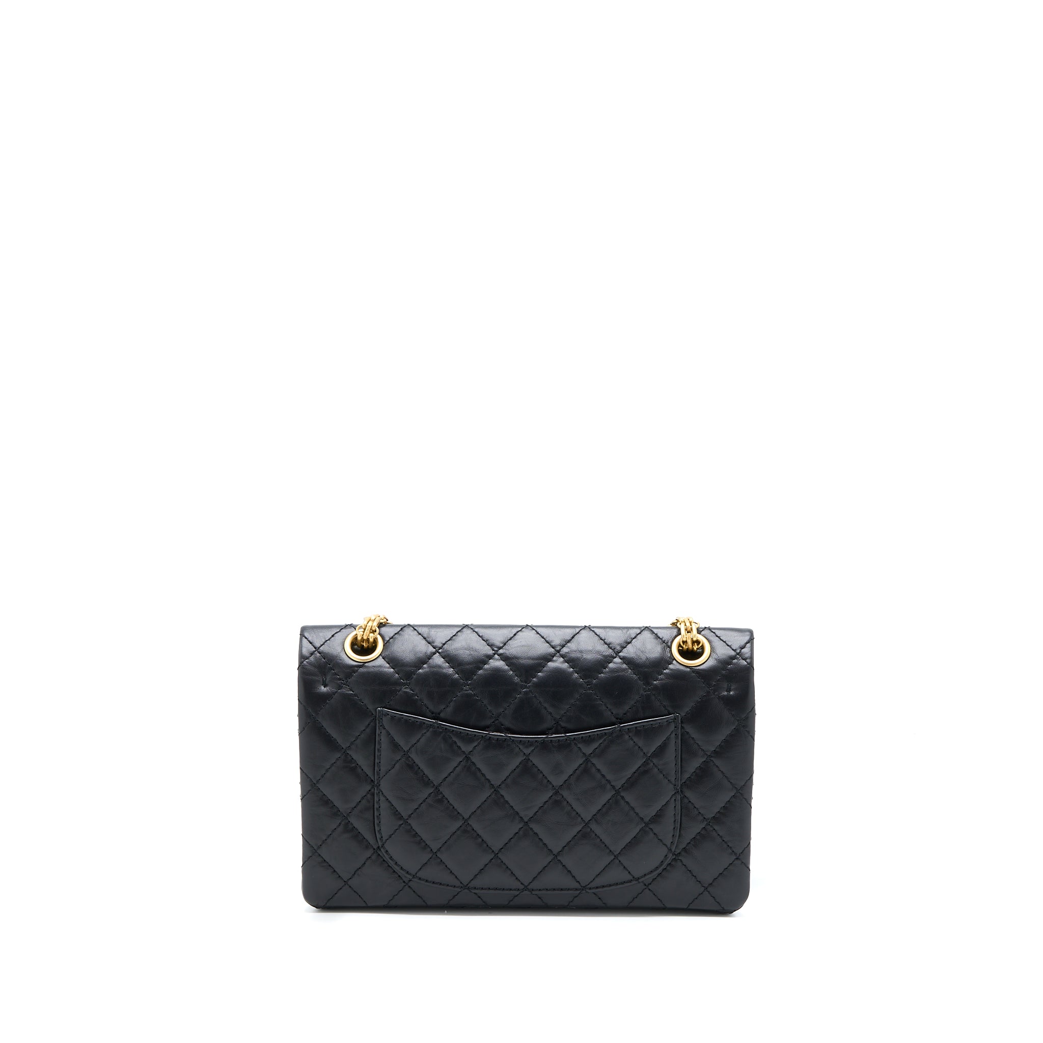 Chanel Small 2.55 Reissue Flap Bag Aged Calfskin Black Brushed  (Microchip)