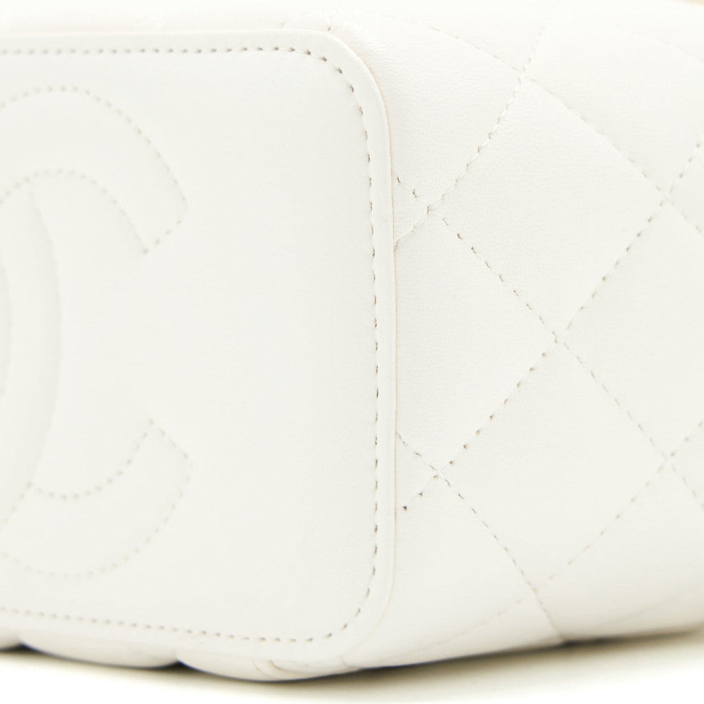 Chanel Long Vanity With Coco Letter Chain Lambskin White