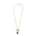Chanel Lipstick And Square CC Necklace L