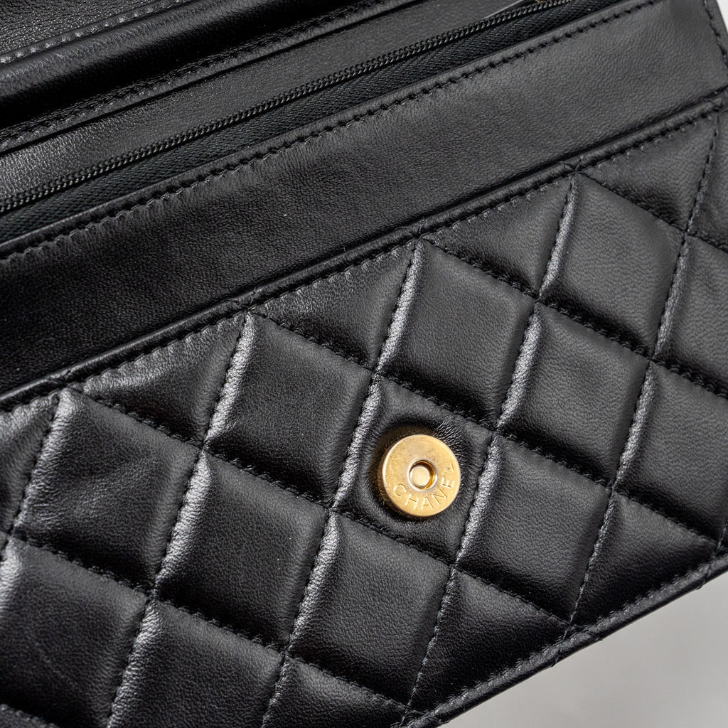 Chanel Classic Wallet On Chain With Charms Lambskin Black