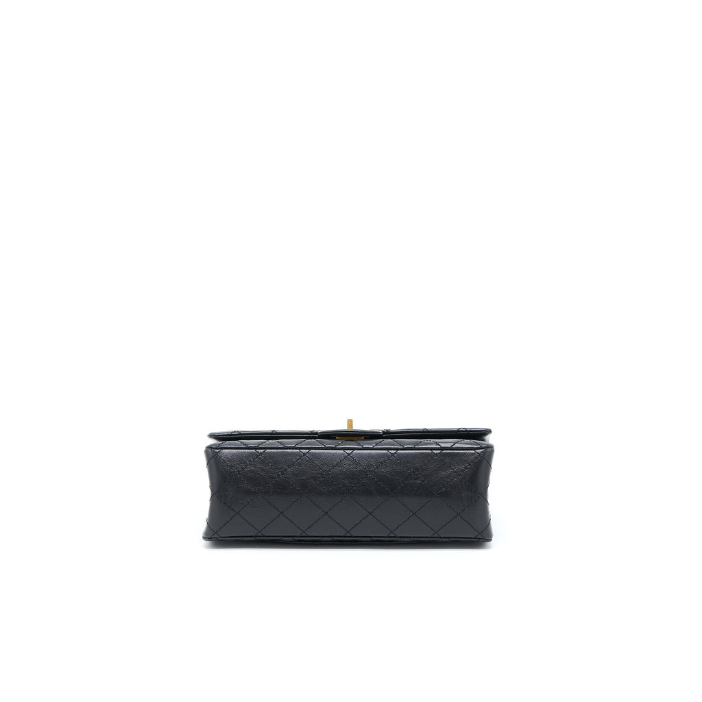 Chanel Small 2.55 Reissue Flap Bag Aged Calfskin Black Brushed  (Microchip)