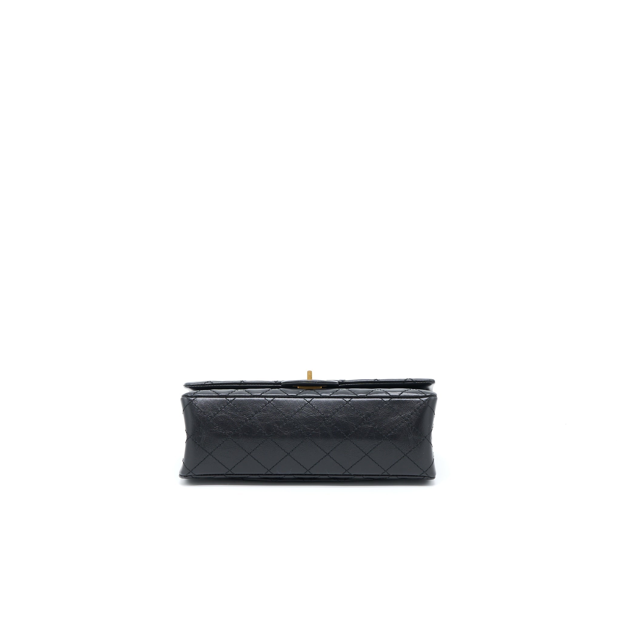 Chanel Small 2.55 Reissue Flap Bag Aged Calfskin Black Brushed  (Microchip)