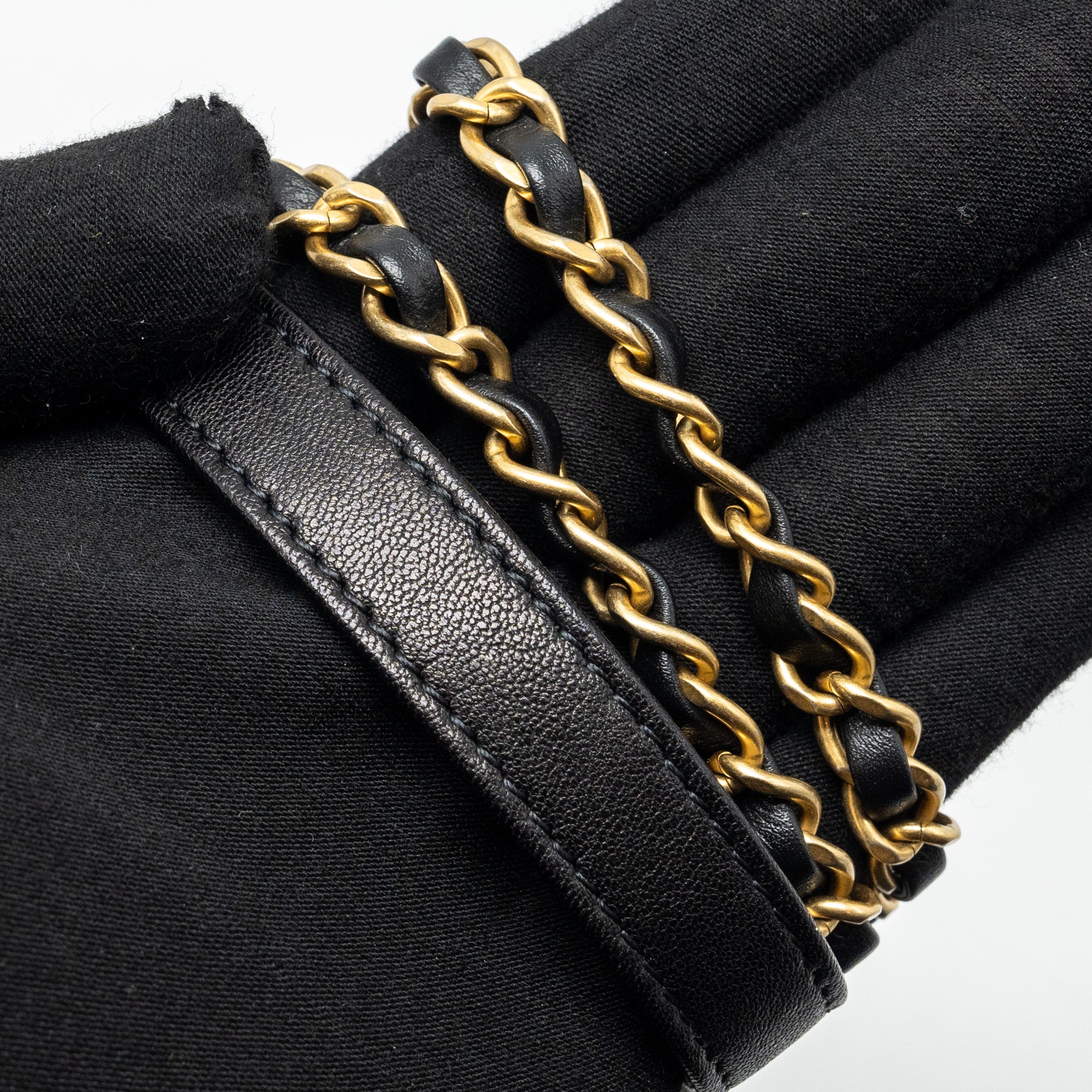 Chanel Vertical Pearl flap bag goatskin black