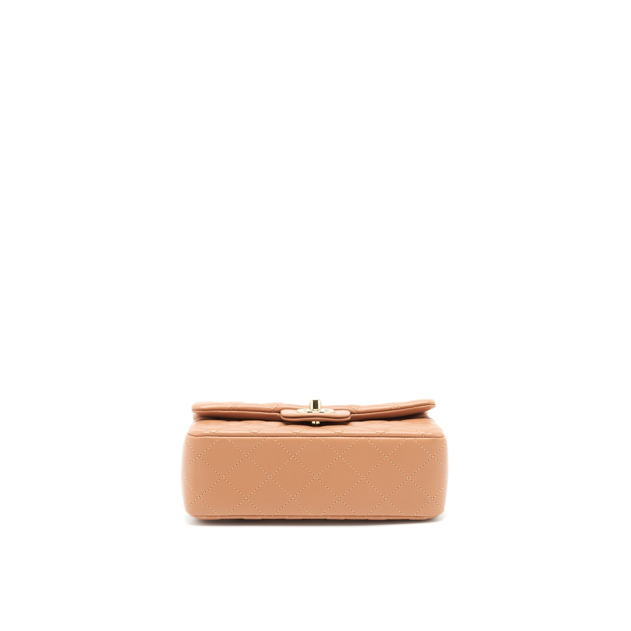 Chanel Mini Rectangular Flap Bag Lambskin Caramel L