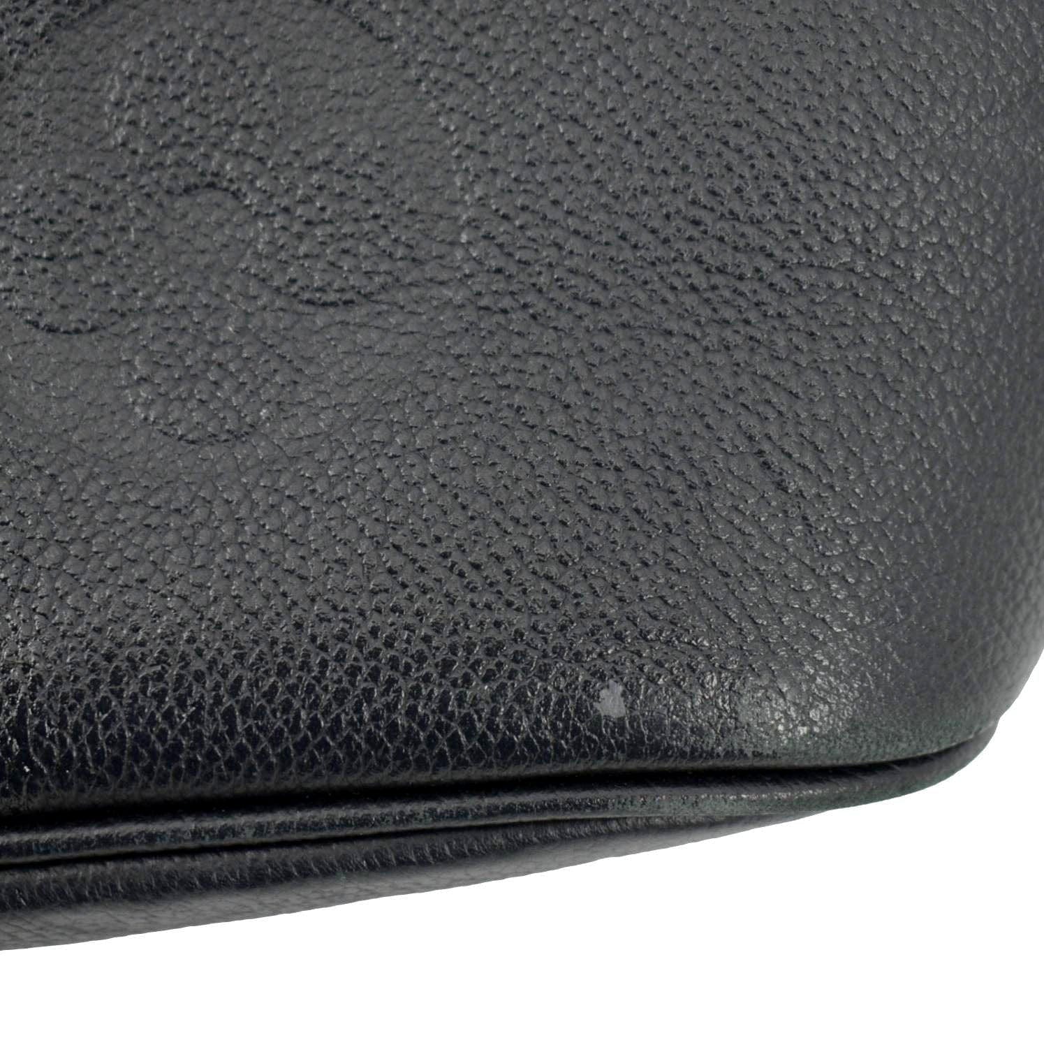 LOUIS VUITTON Neverfull MM Empreinte Leather Tote Shoulder Bag Black
