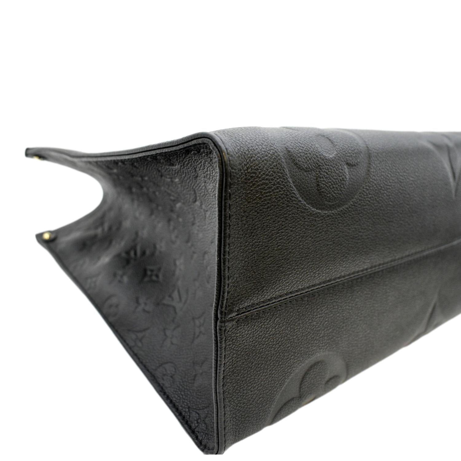 LOUIS VUITTON Onthego GM Monogram Empreinte Leather Tote Bag Black