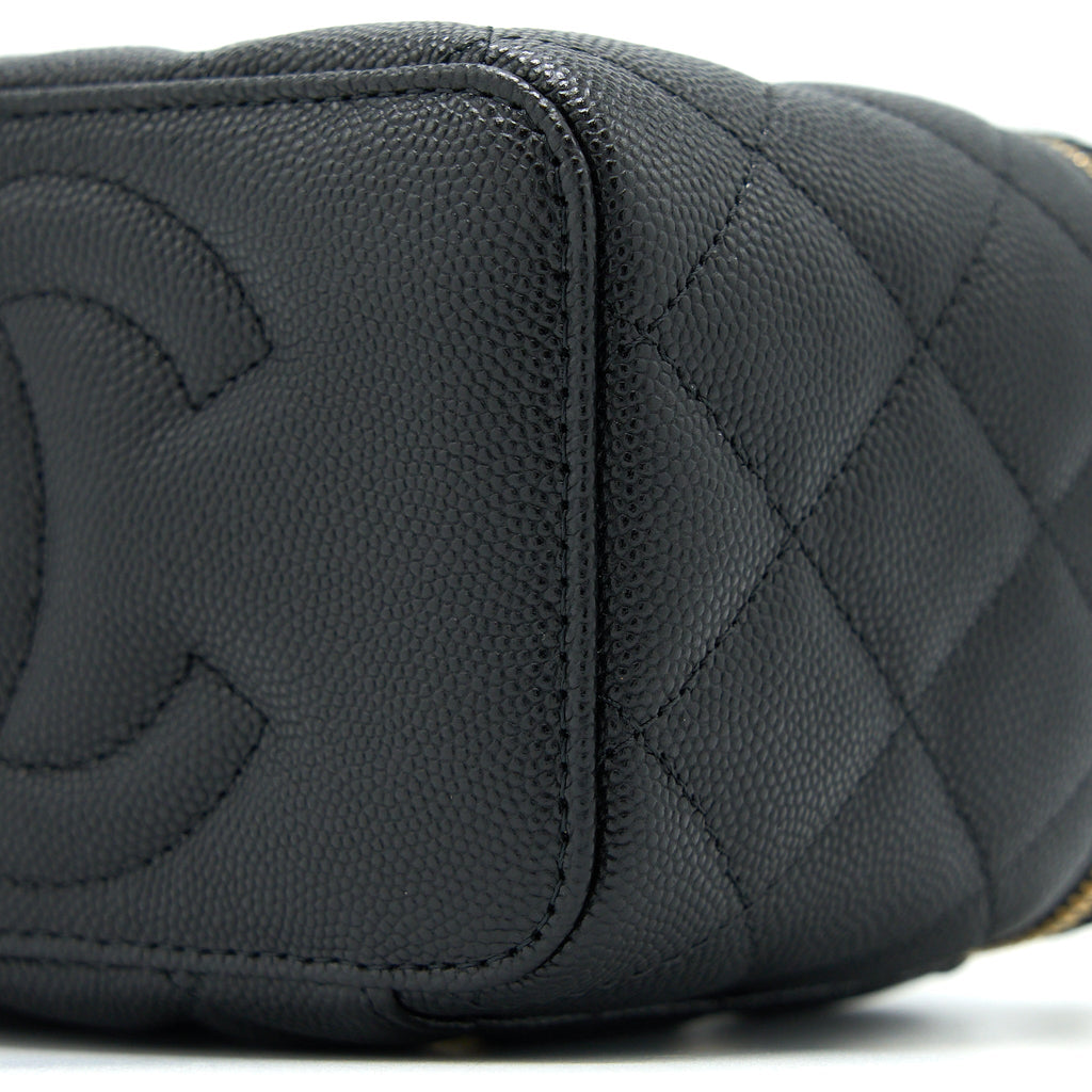 Chanel Long Vanity Case Caviar Black L (Microchip)