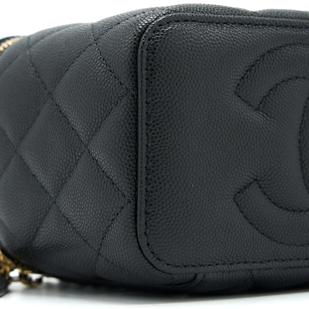Chanel Long Vanity Case Caviar Black L (Microchip)