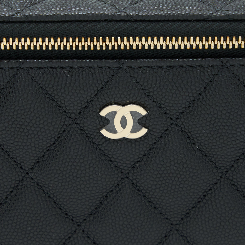 Chanel Long Vanity Case Caviar Black L (Microchip)