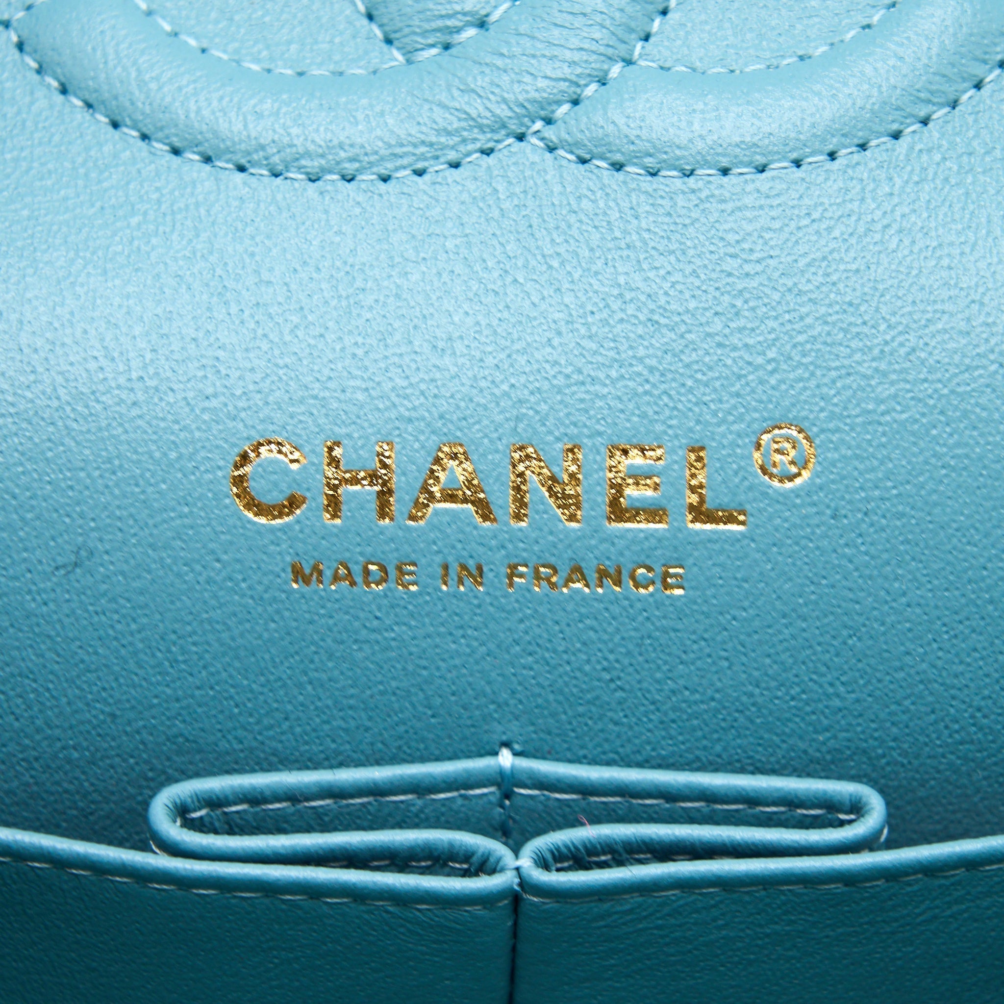 Chanel Tweed Medium Classic Double Flap Bag Light Blue L