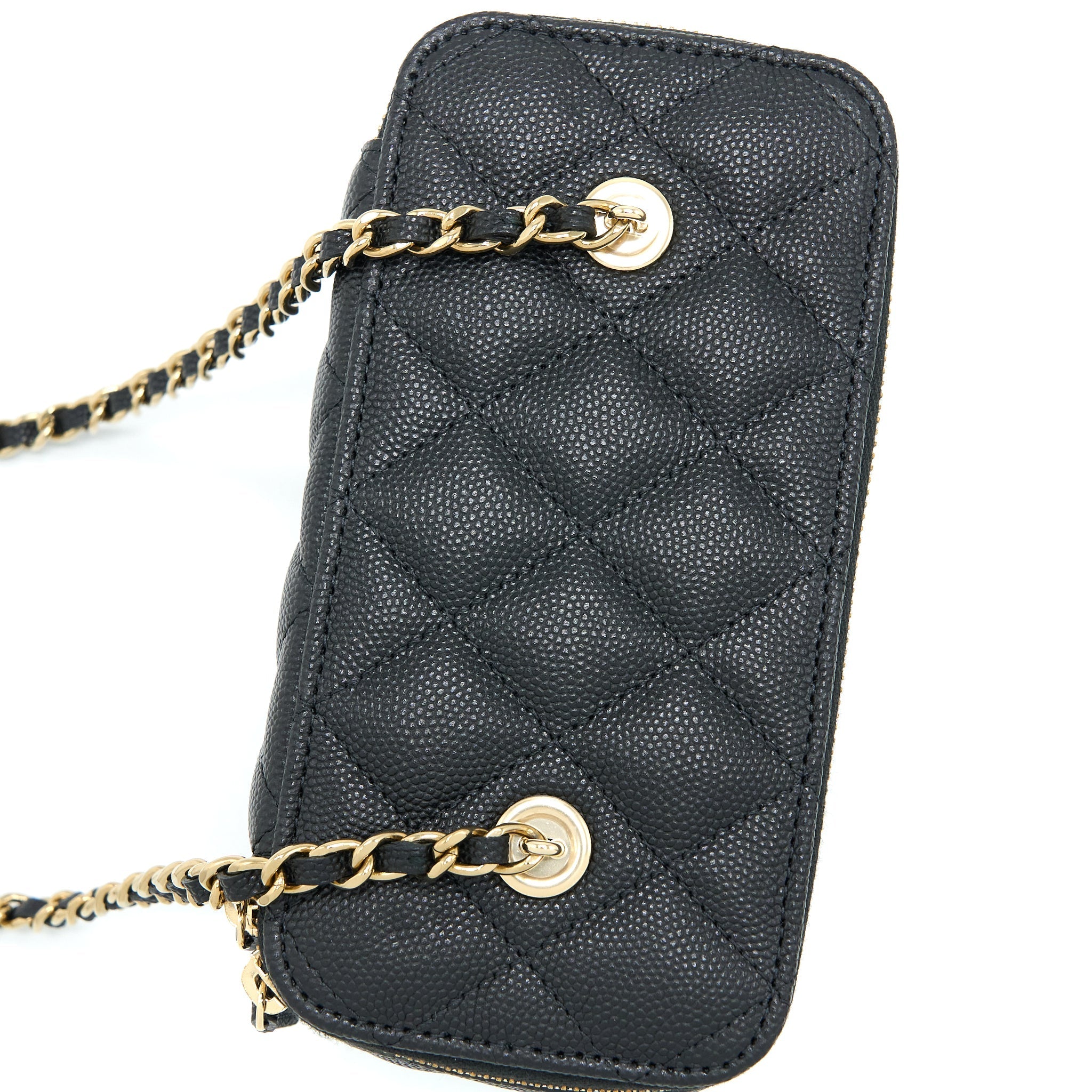Chanel Long Vanity Case Caviar Black L (Microchip)