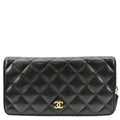 CHANEL Zip Around Quilted Caviar Leather Wallet Black
