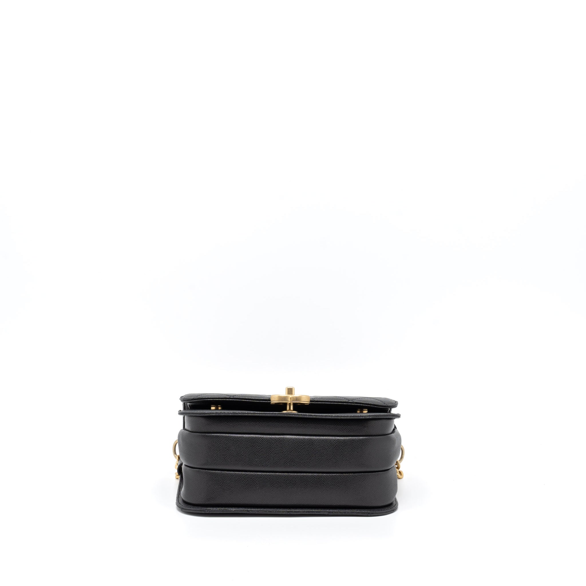 Chanel Messenger Bag Caviar Black Brushed  (Microchip)