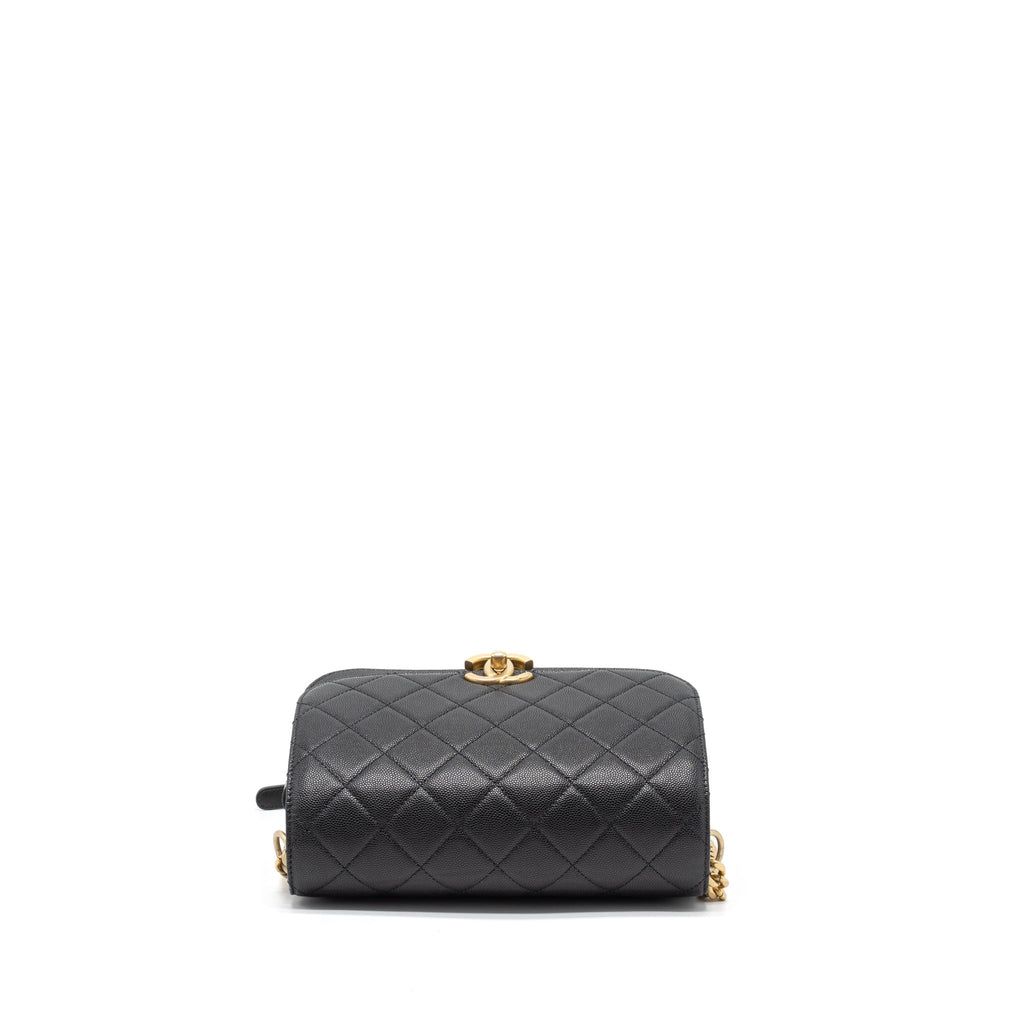 Chanel Messenger Bag Caviar Black Brushed  (Microchip)