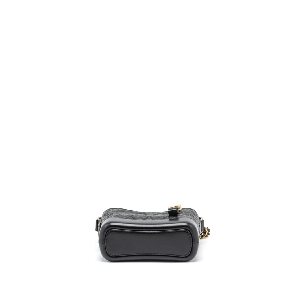 Chanel Small Gabrielle Hobo Bag Aged Calfskin Black Multicolour Hardware