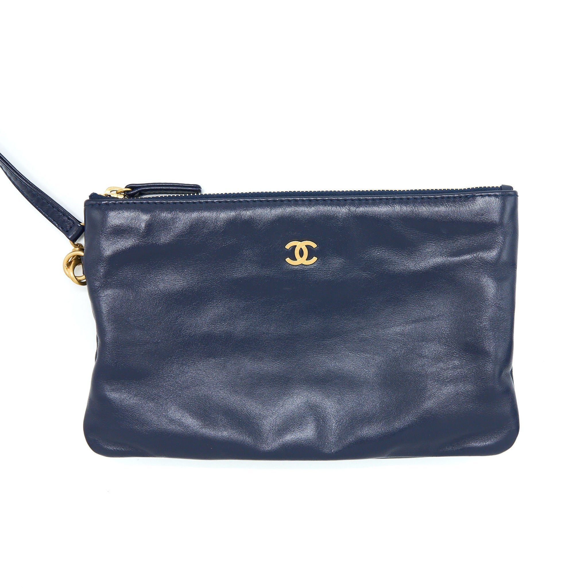 Chanel Small 22 Bag Shiny Calfskin Navy  (Microchip)