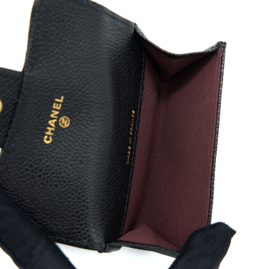 Chanel Classic Flap Card Holder Caviar Leather Black L