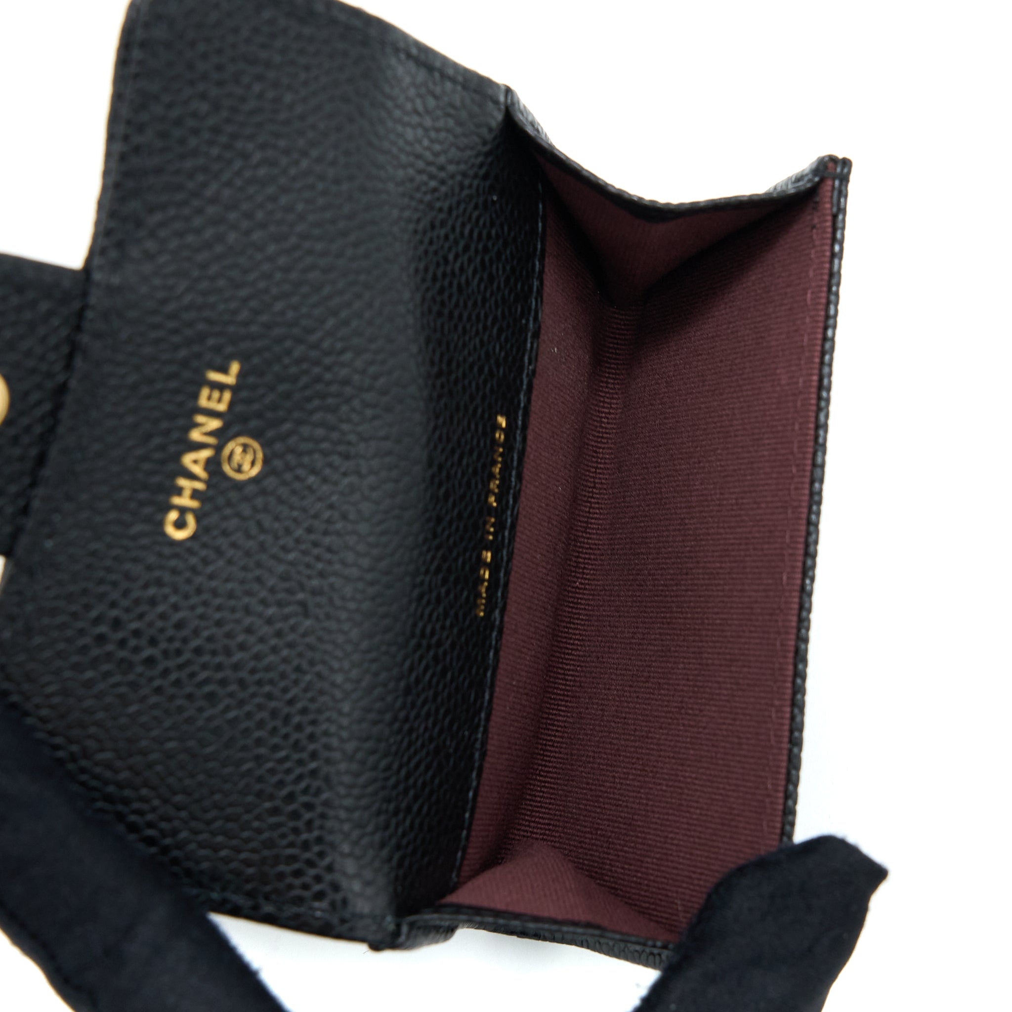 Chanel Classic Flap Card Holder Caviar Leather Black L