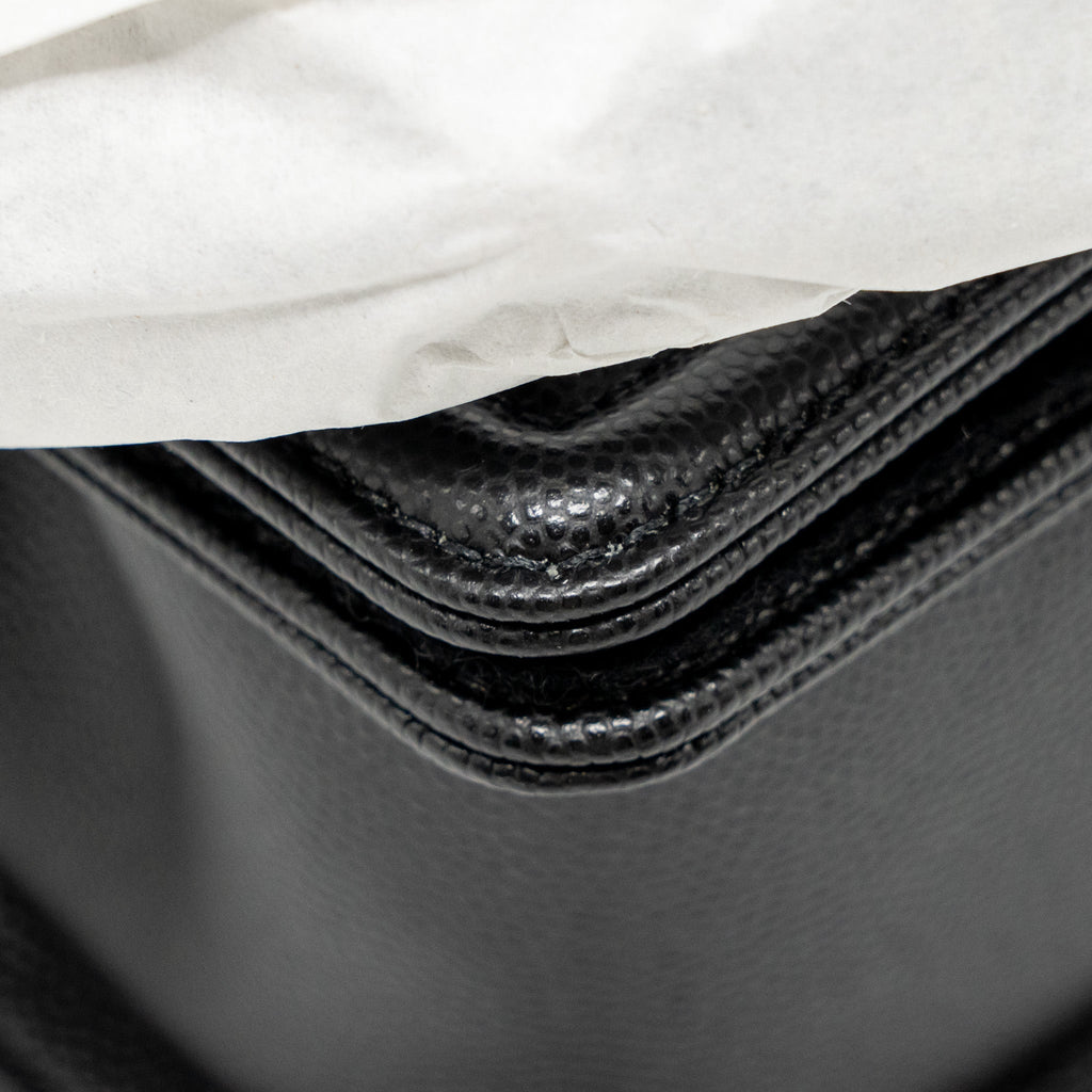 Chanel Small Boy Bag Caviar BLACK Ruthenium  (Microchip)
