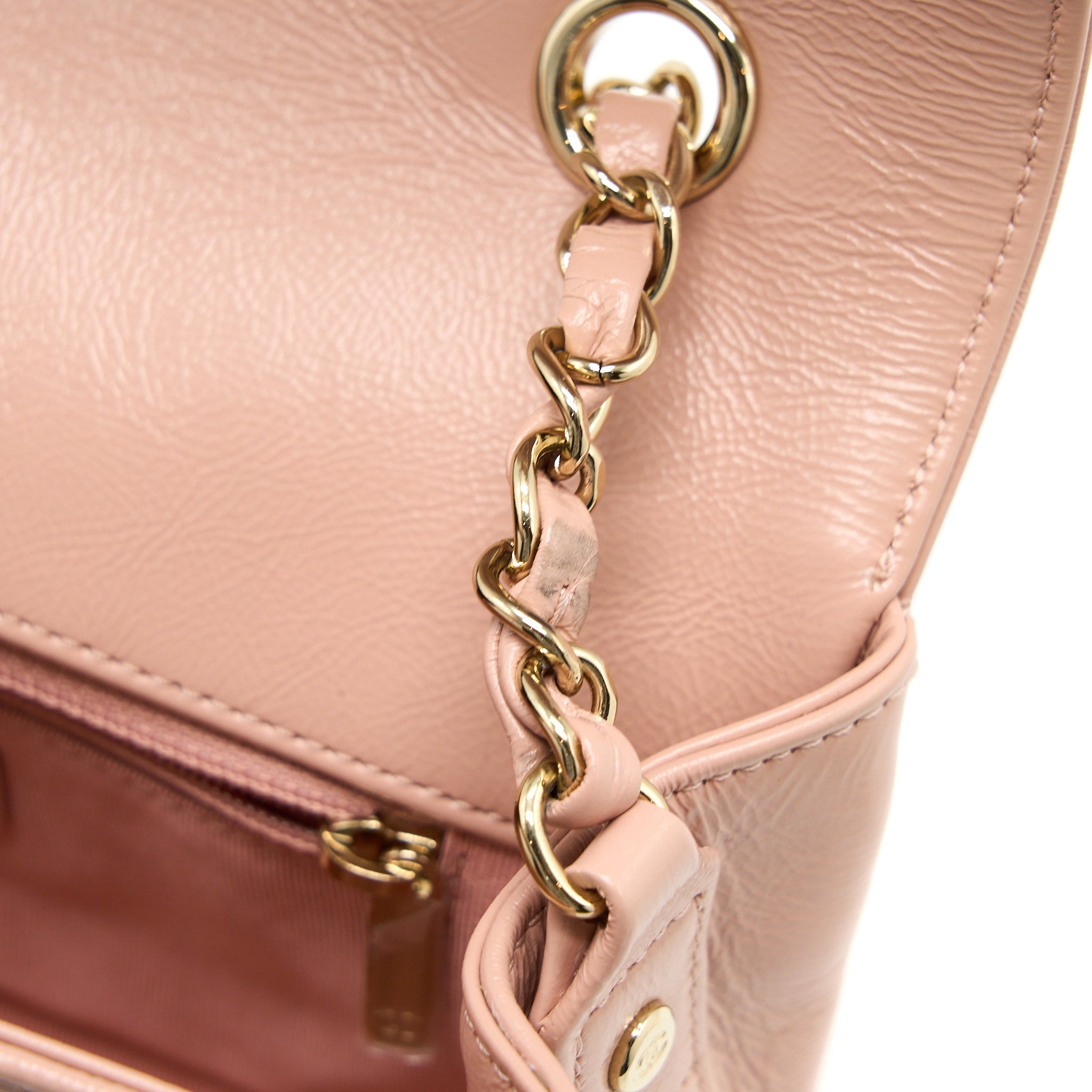 Chanel Seasonal Flap Bag Aged Calfskin Pink L