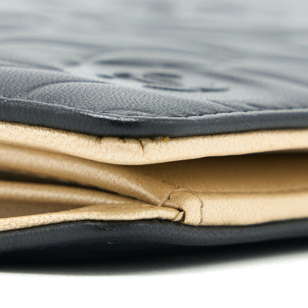 Chanel Camellia Long Flap Wallet Lambskin Black/ Gold