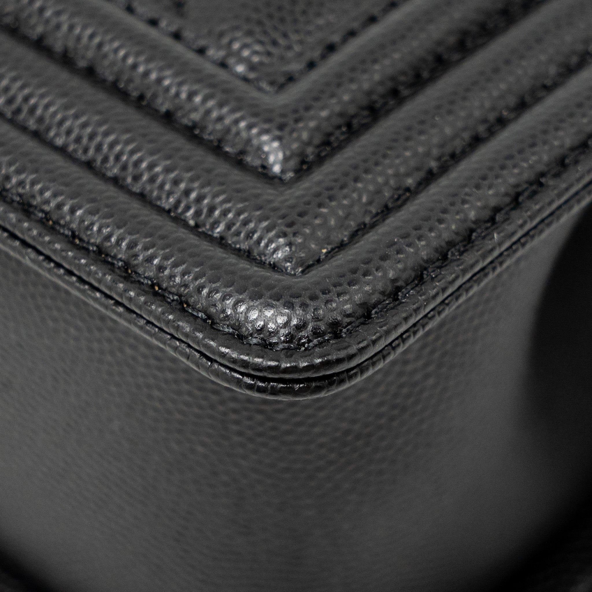 Chanel Small Boy Bag Caviar BLACK Ruthenium  (Microchip)