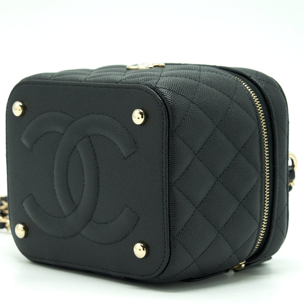 Chanel 22S Top Handle Vanity Caviar Black L (Microchip)