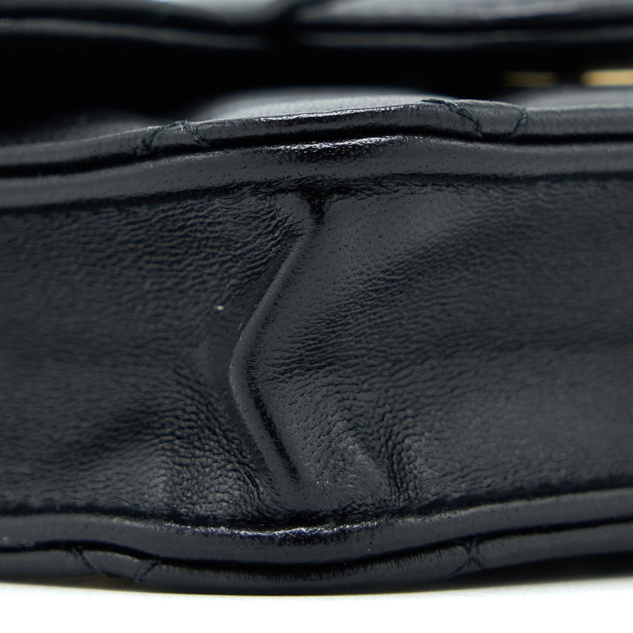 Chanel Mini Top Handle Flap Bag Lambskin Black L