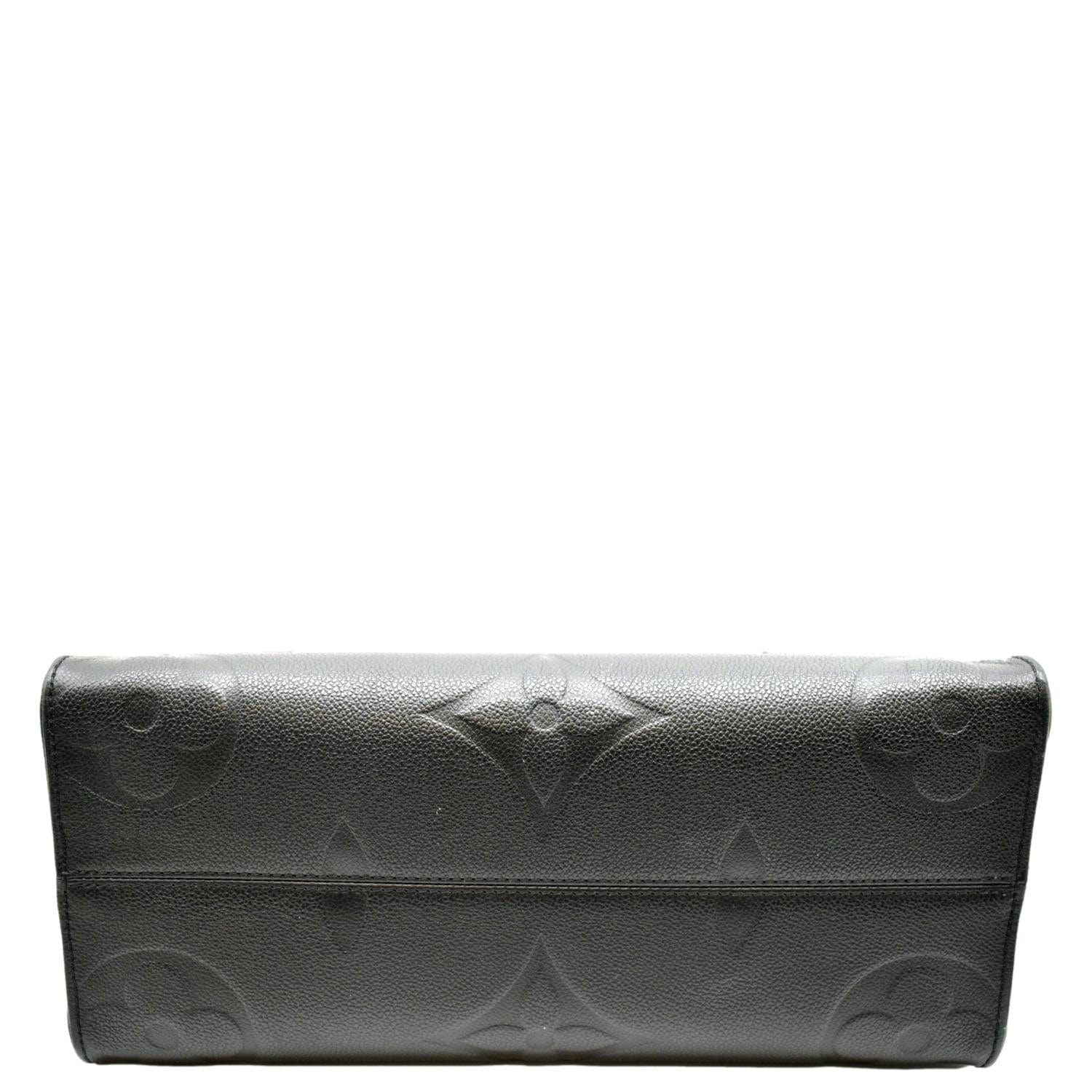 LOUIS VUITTON Onthego MM Giant Monogram Empreinte Leather Tote Bag Black
