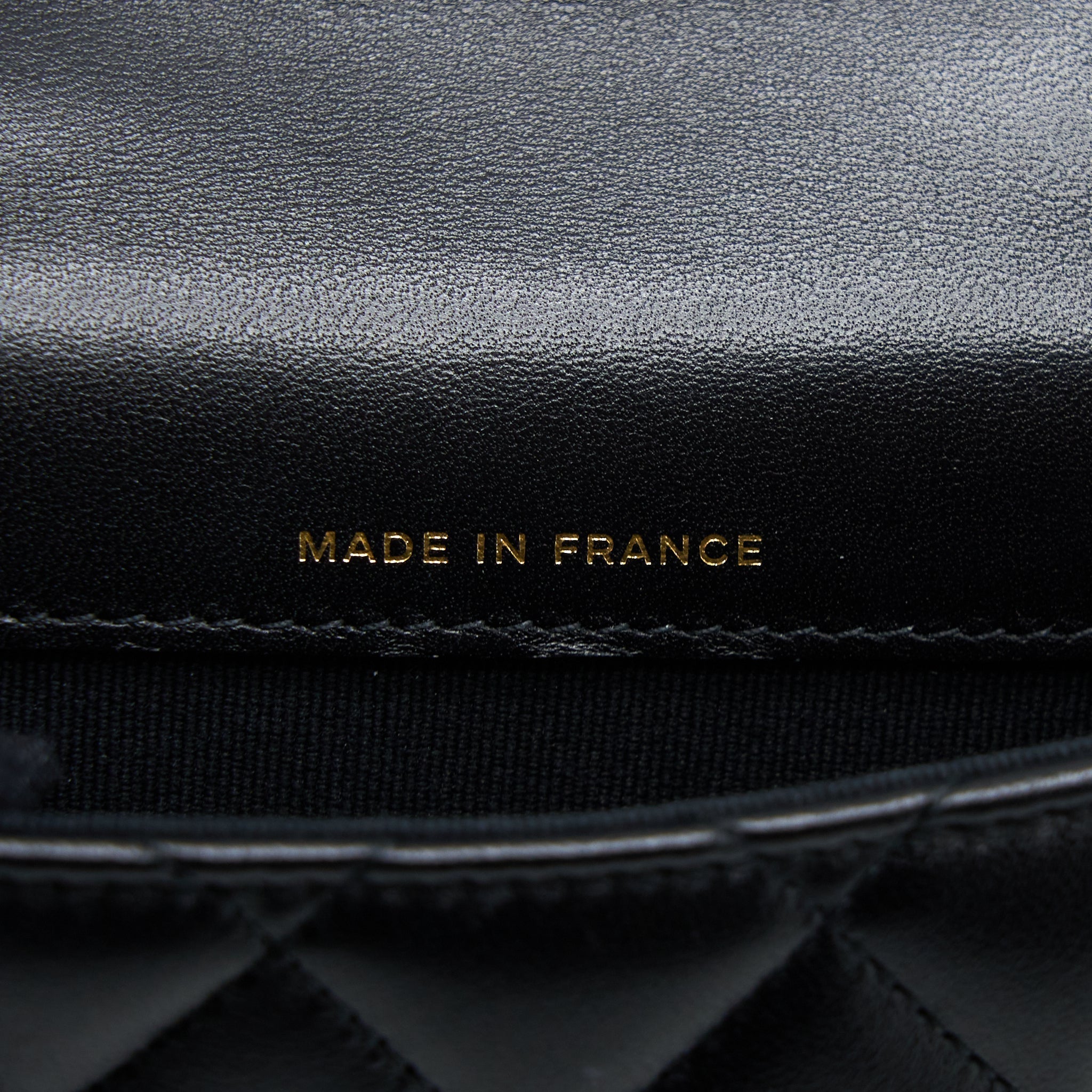 Chanel Mini Top Handle Flap Bag Lambskin Black L