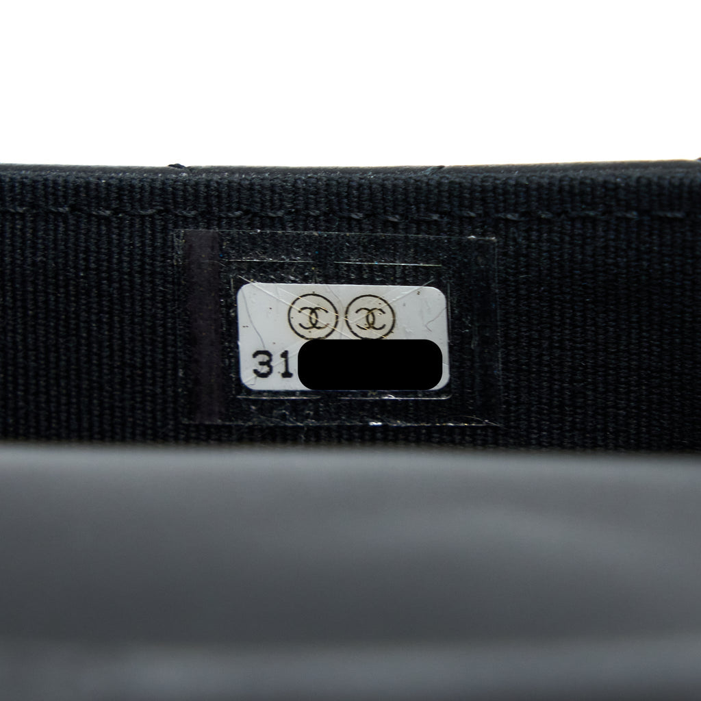 Chanel Mini Top Handle Flap Bag Lambskin Black L