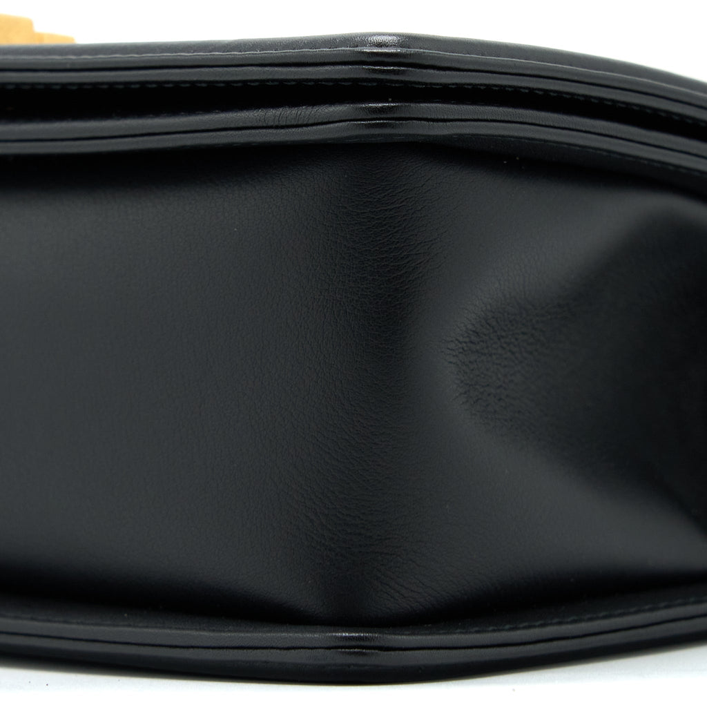 Chanel Medium Boy Bag Calfskin Black Brushed