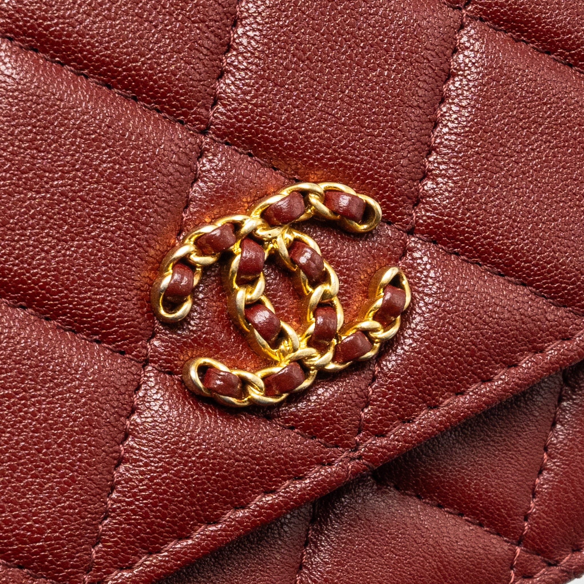 Chanel Wallet on Chain Lambskin Burgundy