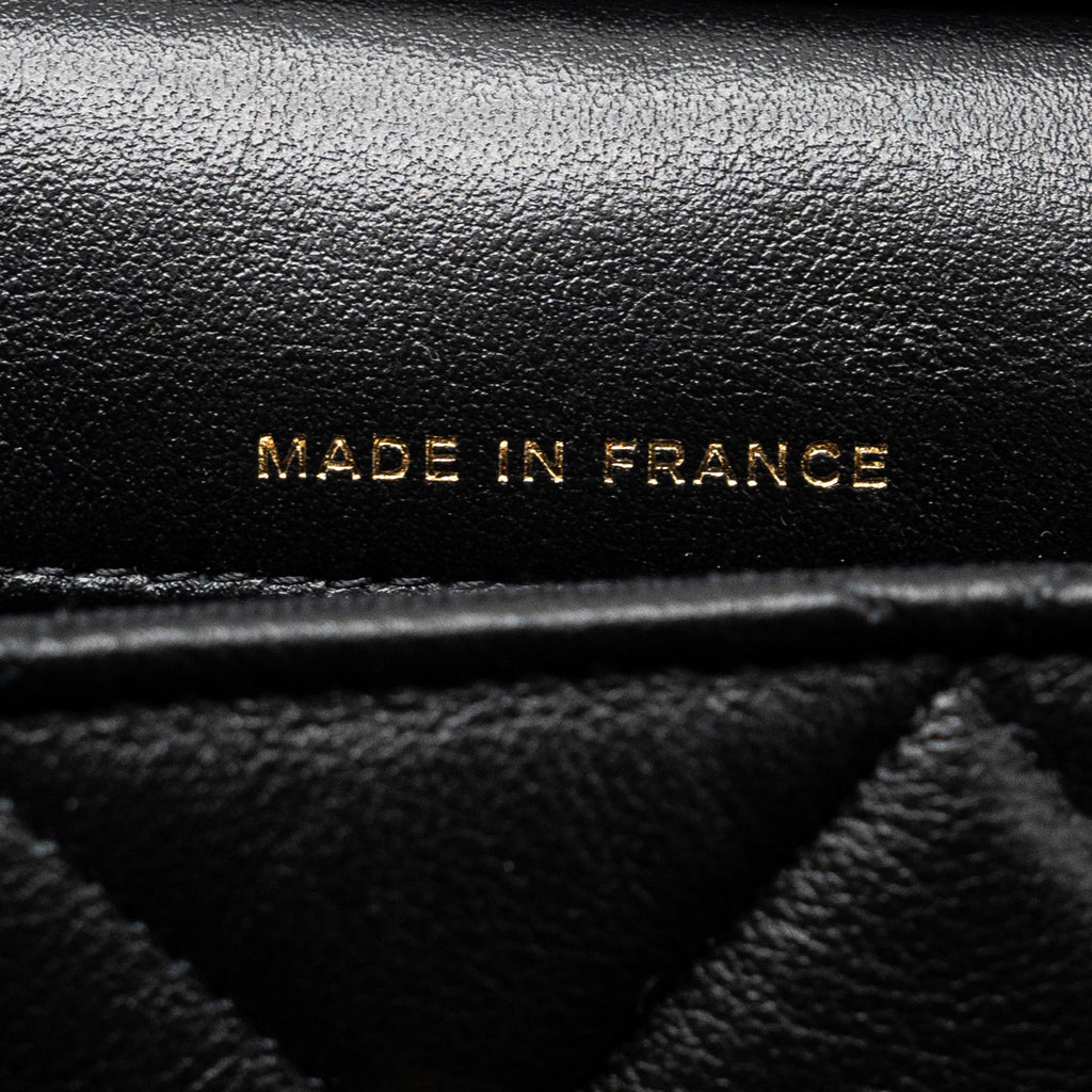 Chanel 21K Mini Flap Bag Calfskin Black Brushed