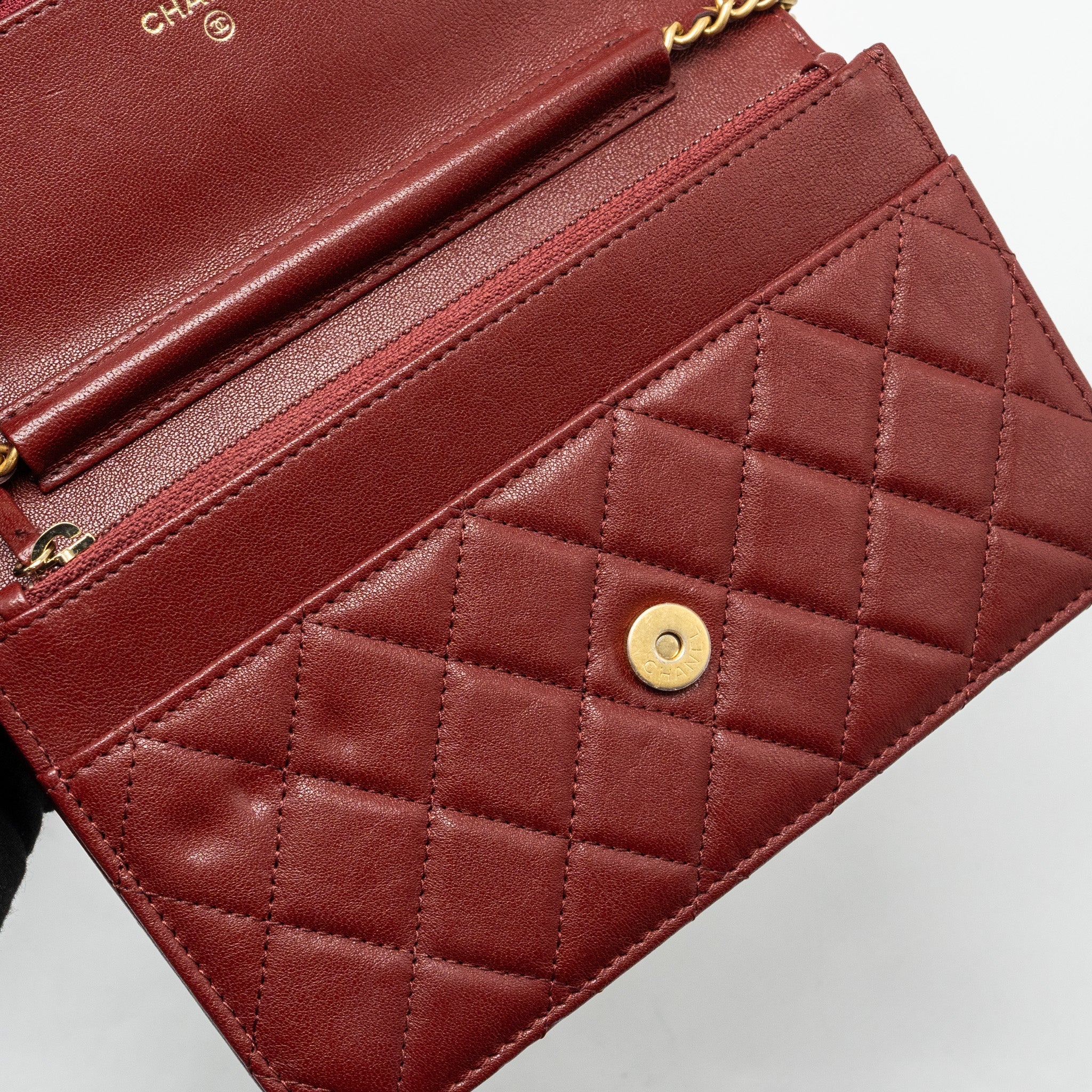 Chanel Wallet on Chain Lambskin Burgundy