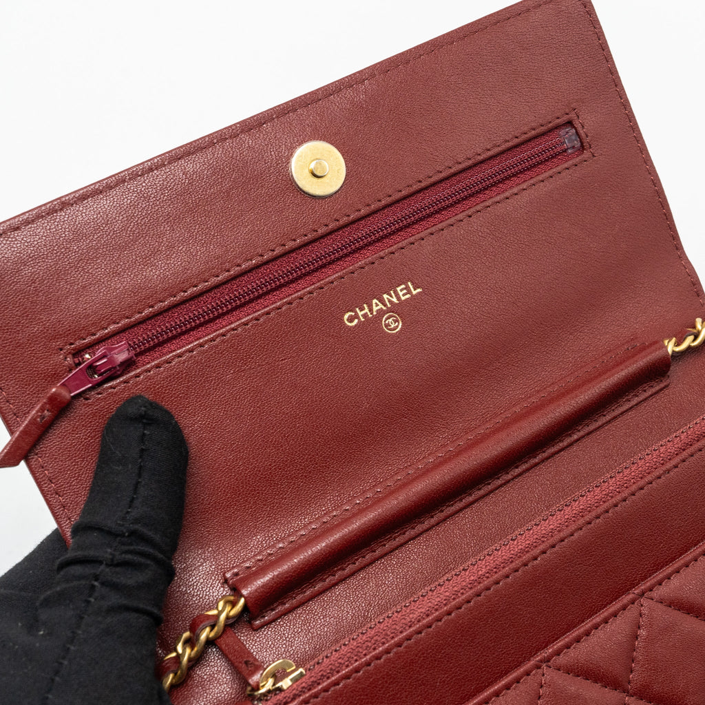 Chanel Wallet on Chain Lambskin Burgundy