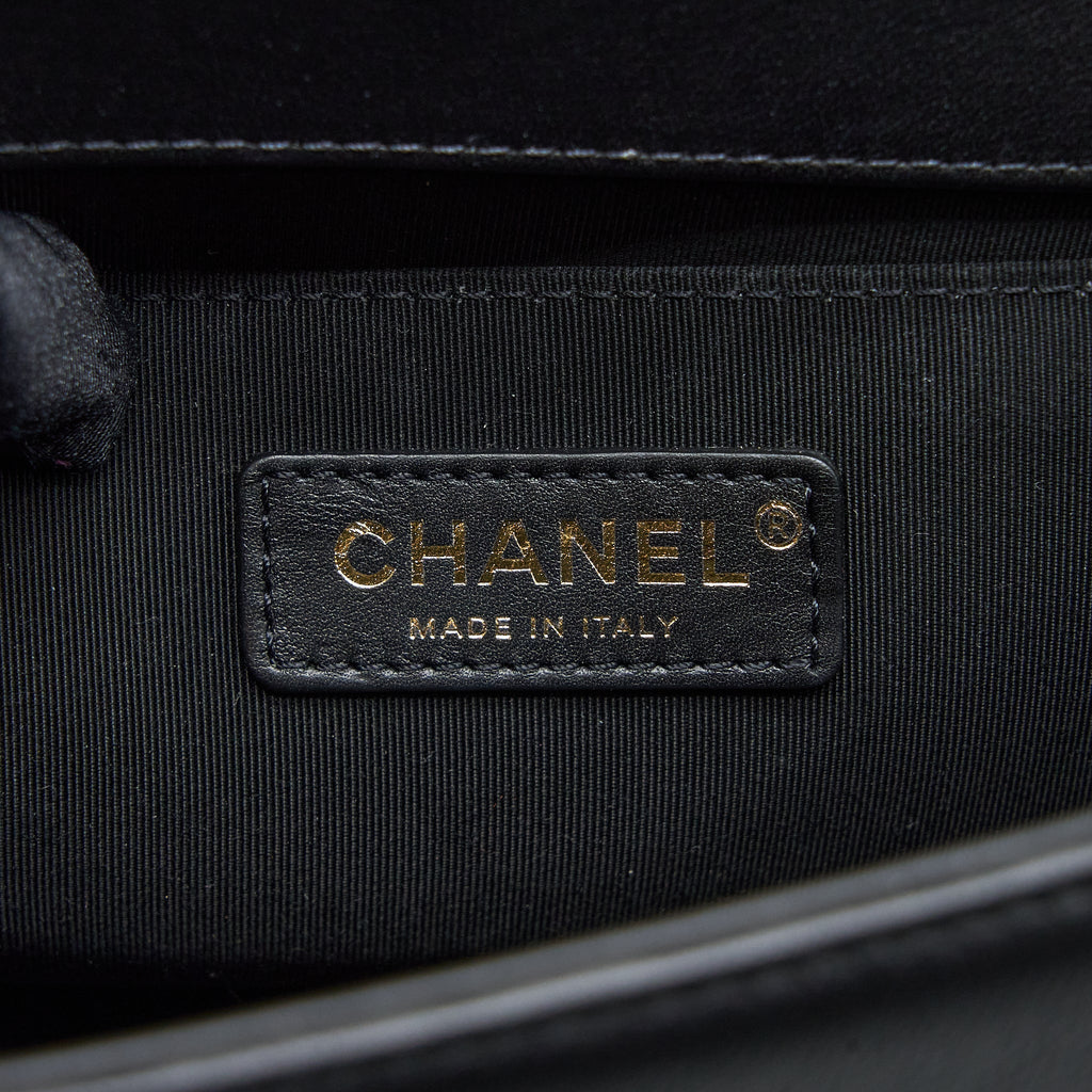 Chanel Medium Boy Bag Calfskin Black Brushed