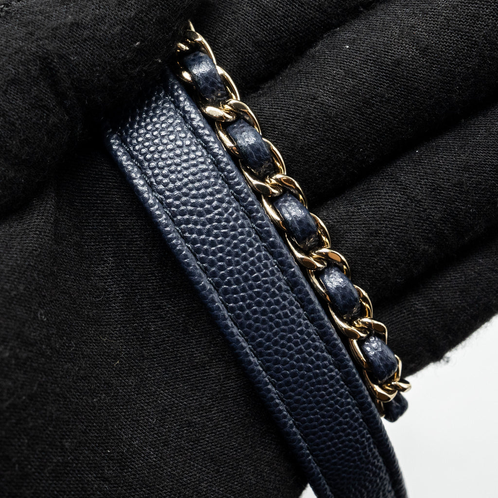 Chanel Small Coco Handle Bag Caviar Navy L