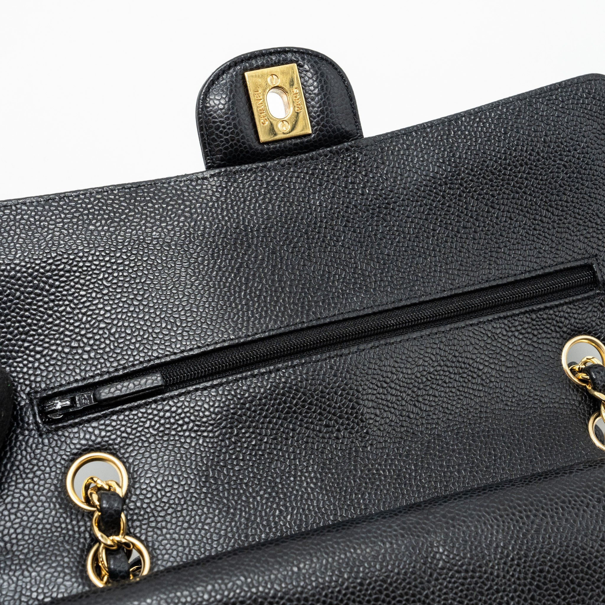 Chanel medium classic double flap bag caviar