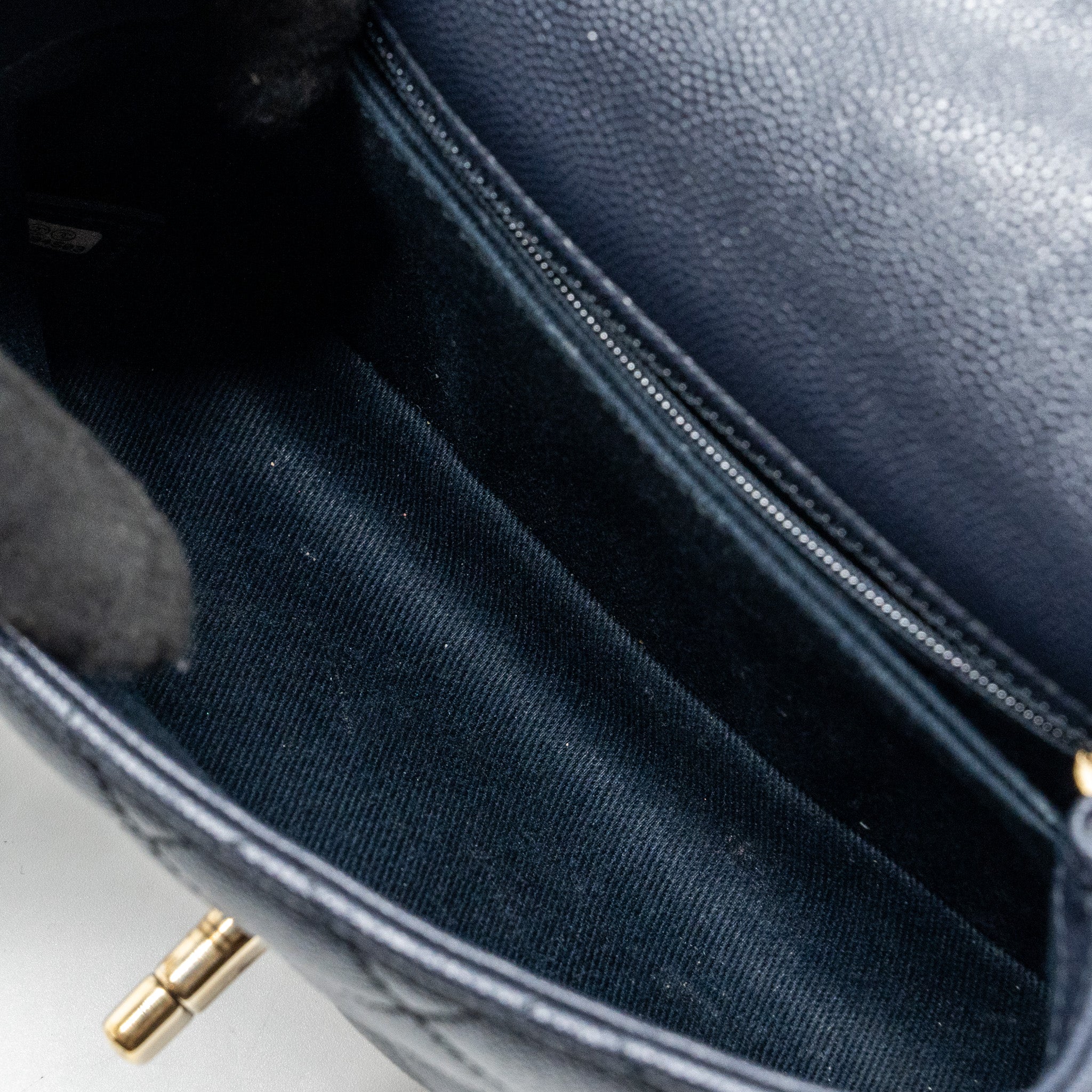 Chanel Small Coco Handle Bag Caviar Navy L