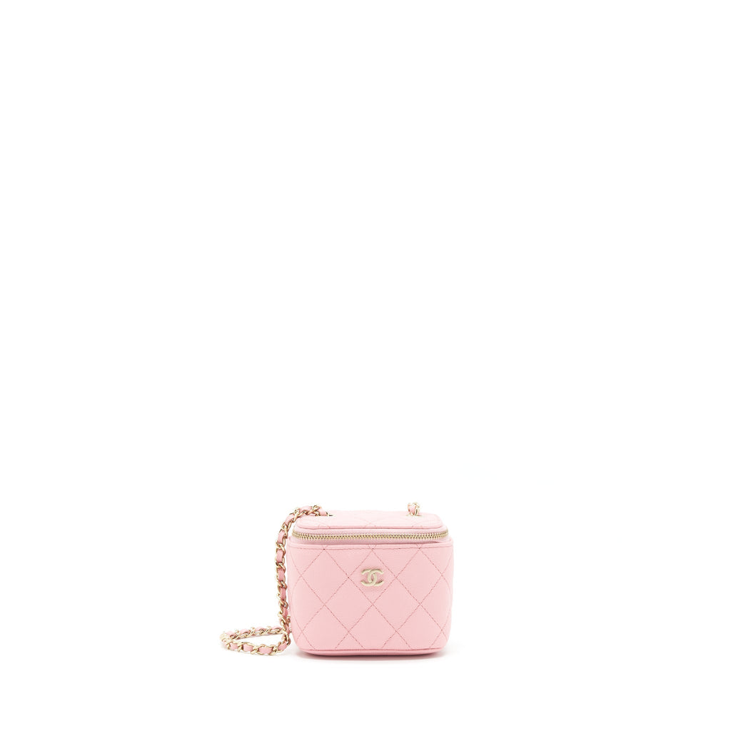 Chanel 22C Mini vanity with chain Caviar Pink L