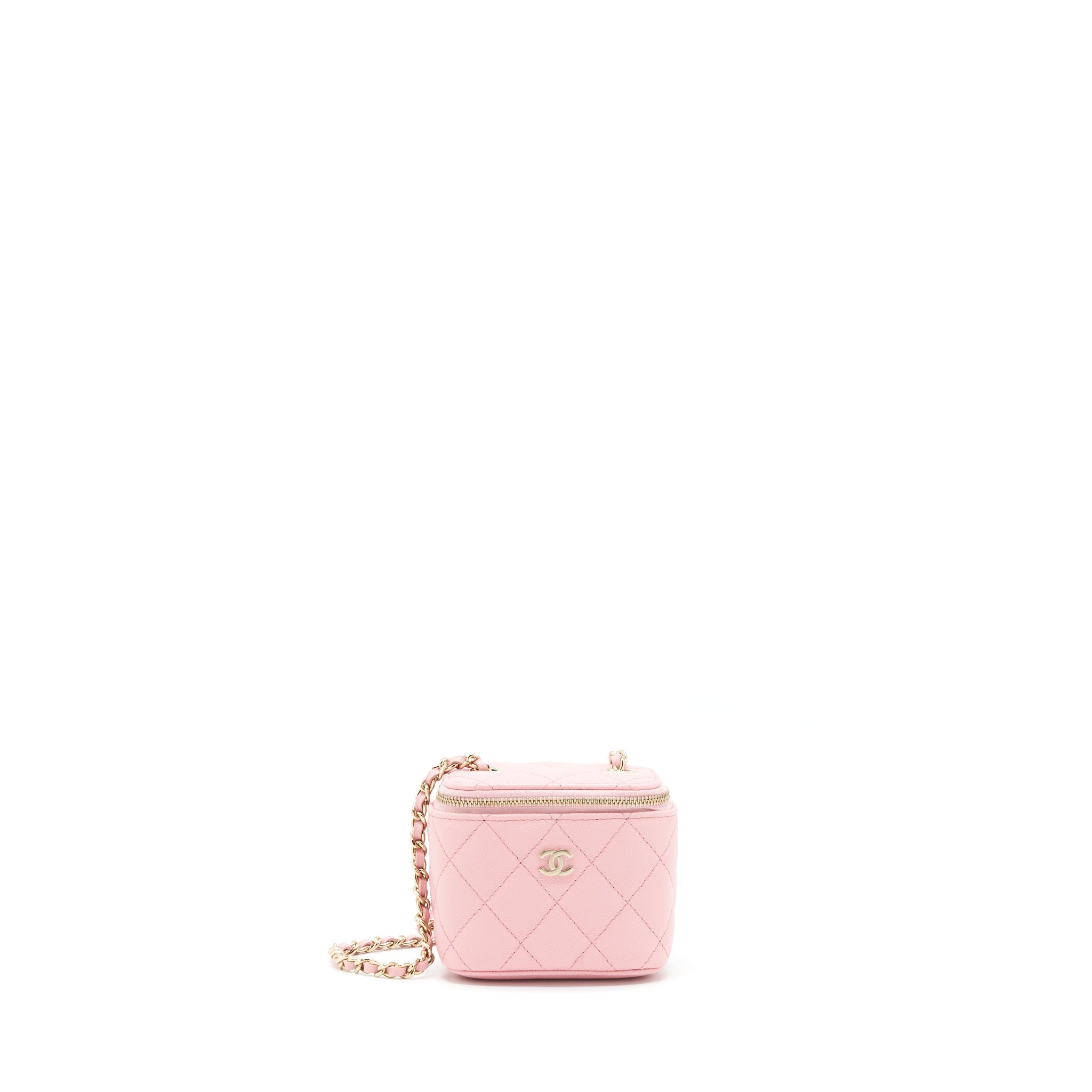Chanel 22C Mini Vanity With Chain Caviar Pink L