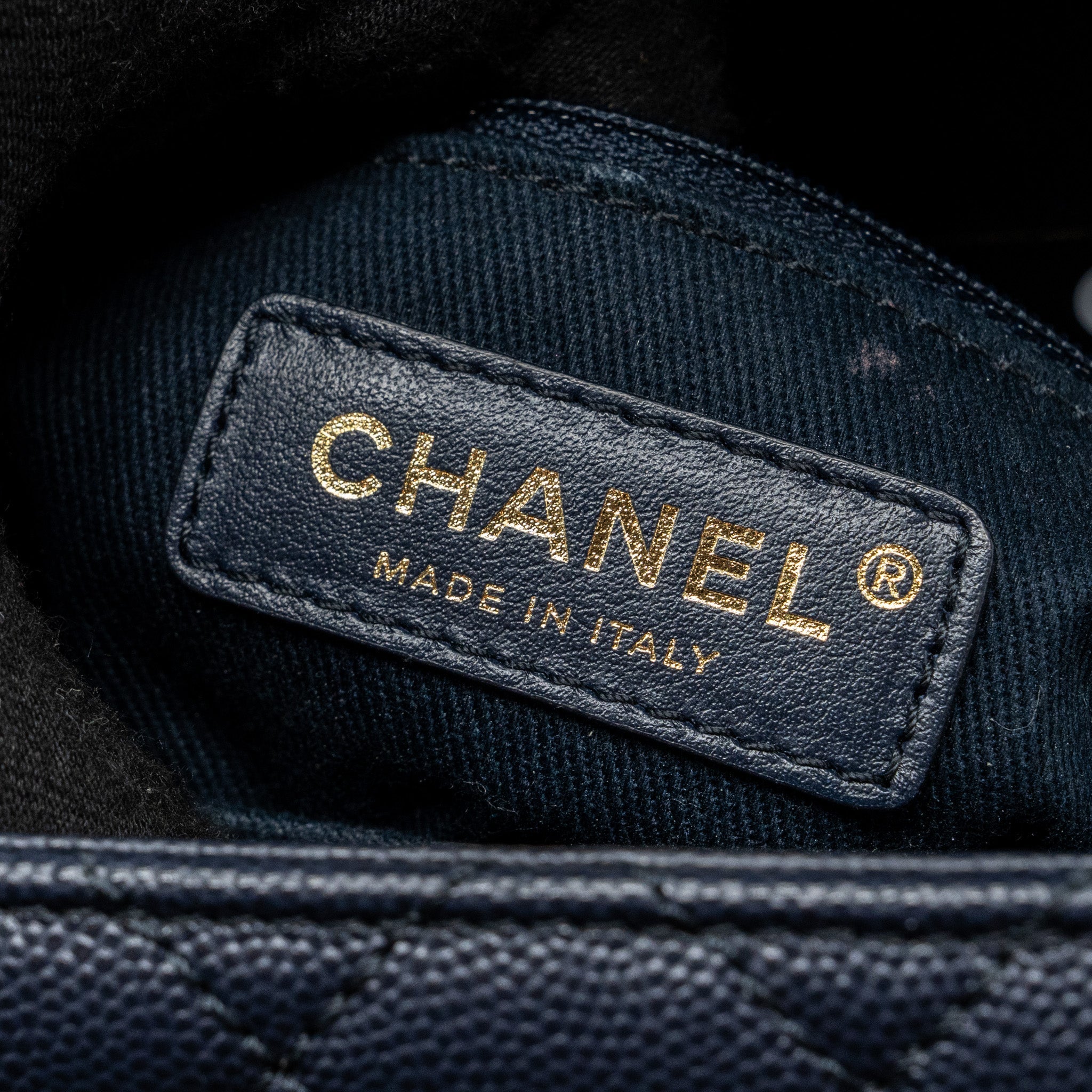 Chanel Small Coco Handle Bag Caviar Navy L