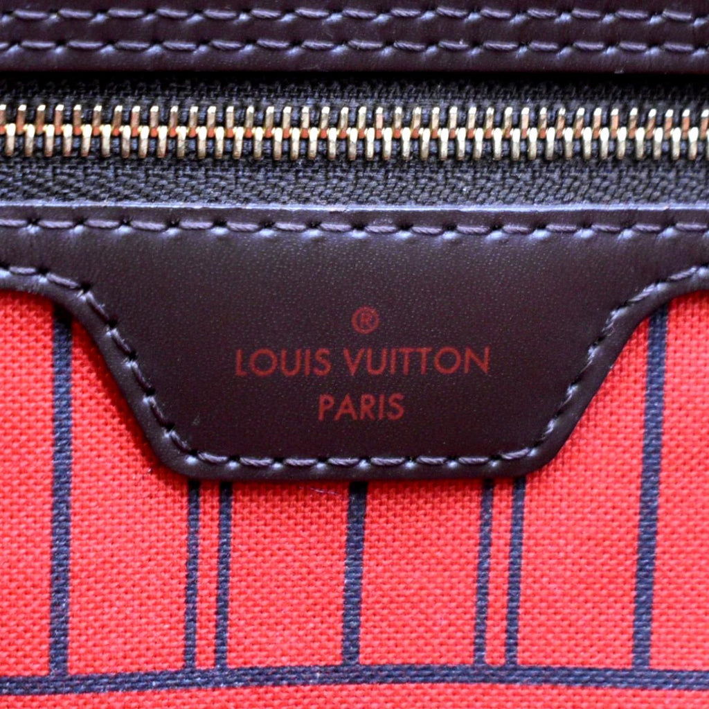 LOUIS VUITTON Neverfull GM Damier Ebene Tote Shoulder Bag Brown