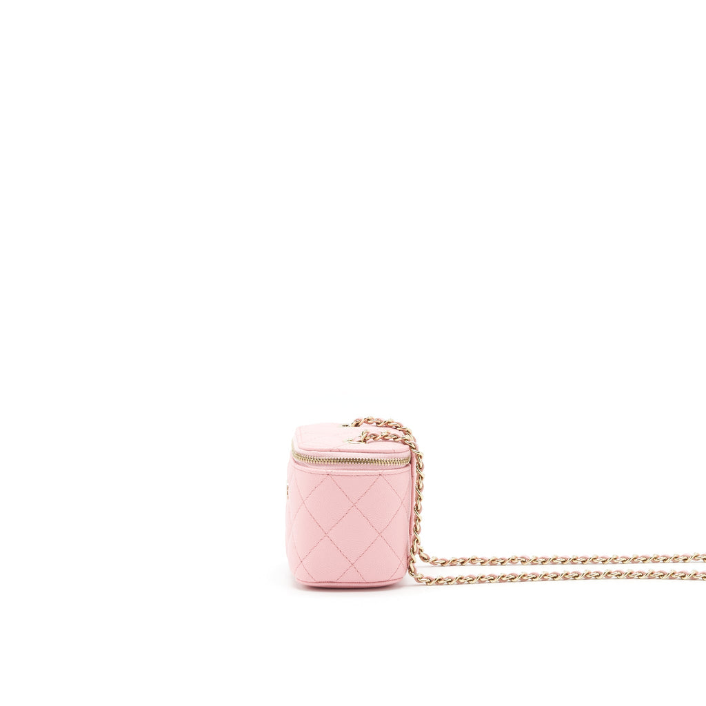 Chanel 22C Mini Vanity With Chain Caviar Pink L