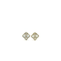 Chanel Square And CC Logo Large Model Earrings Light Gold Tone