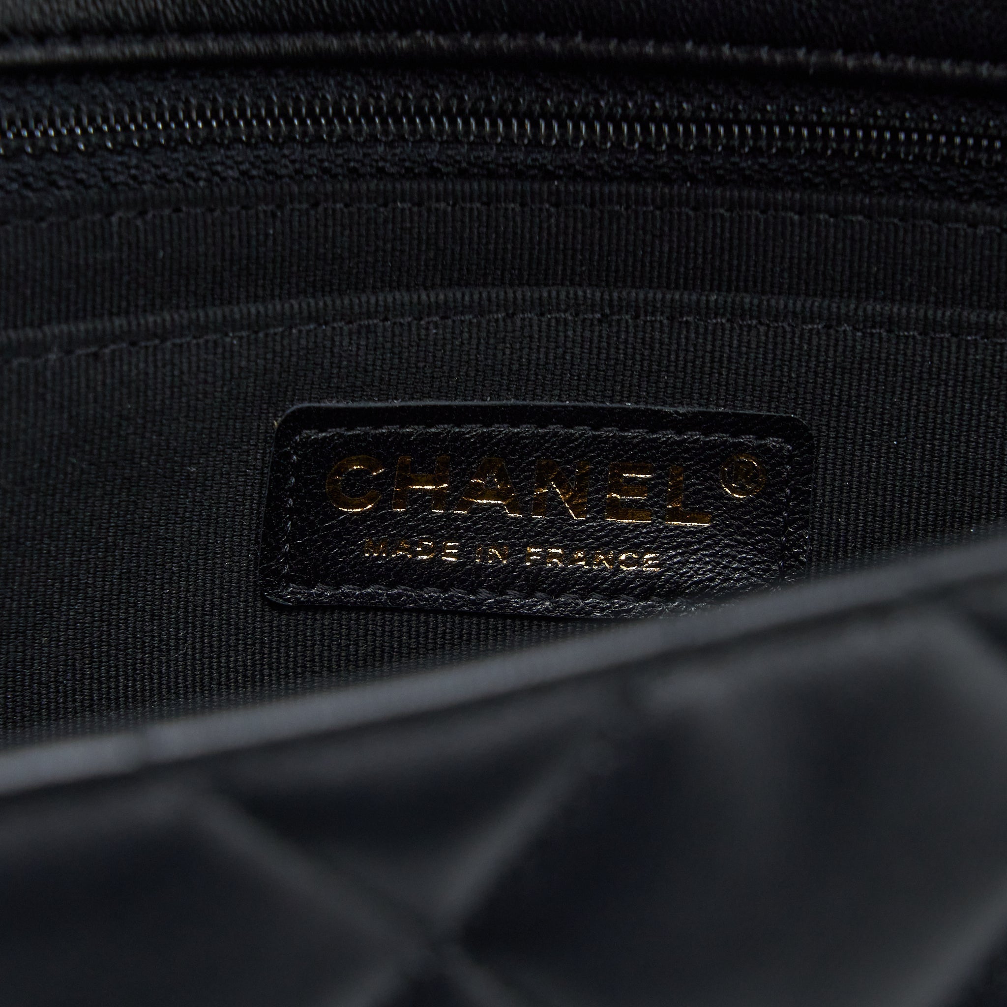 Chanel Quilted Detailed Logo Flap Bag Lambskin Black  (Microchip)