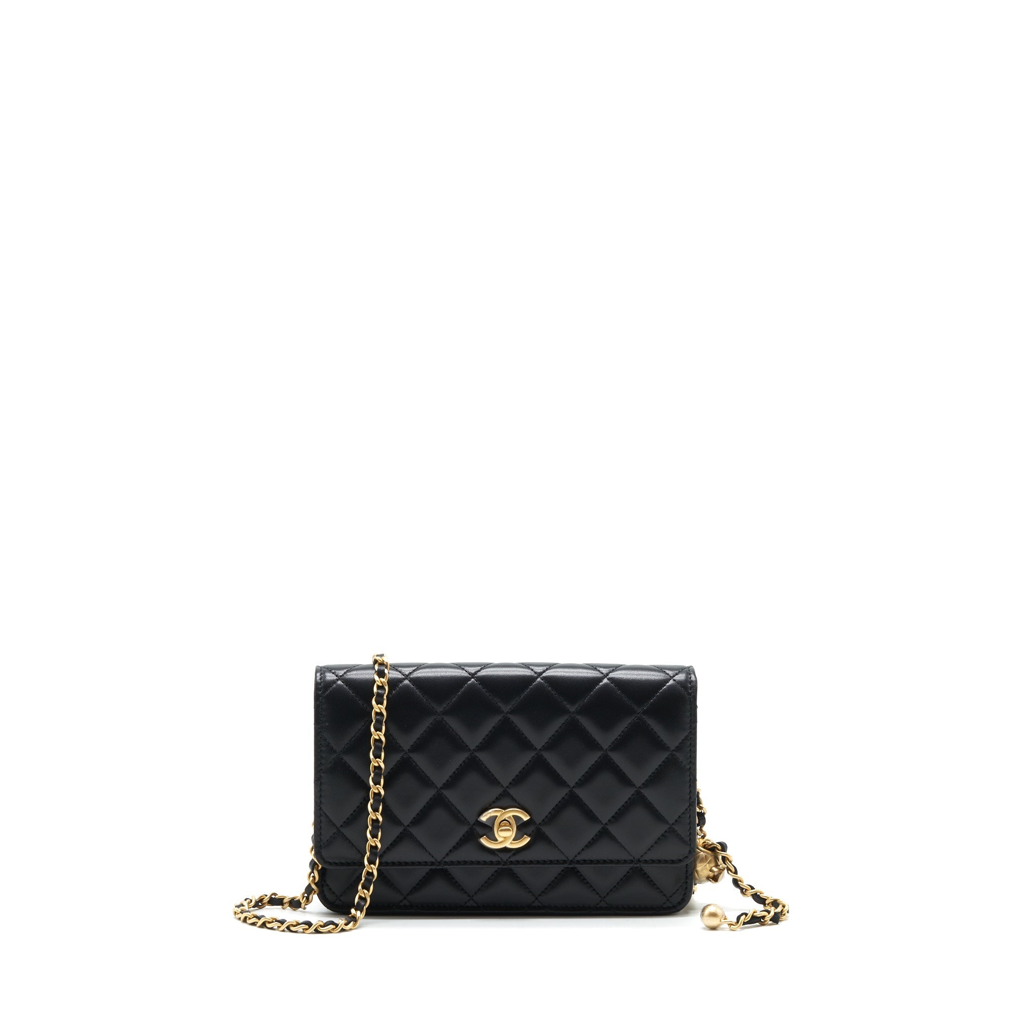 Chanel Pearl Crush Wallet on Chain Lambskin black