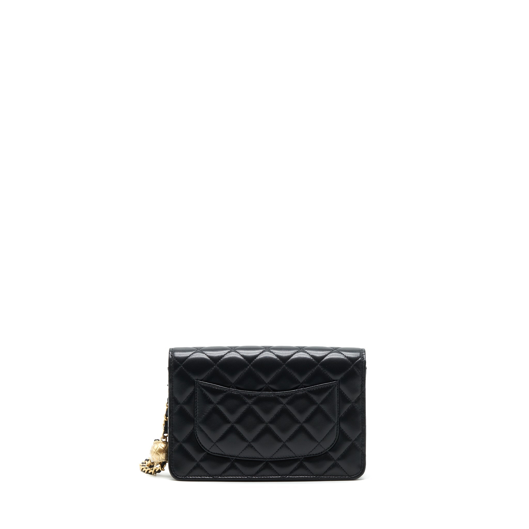 Chanel Pearl Crush Wallet on Chain Lambskin black