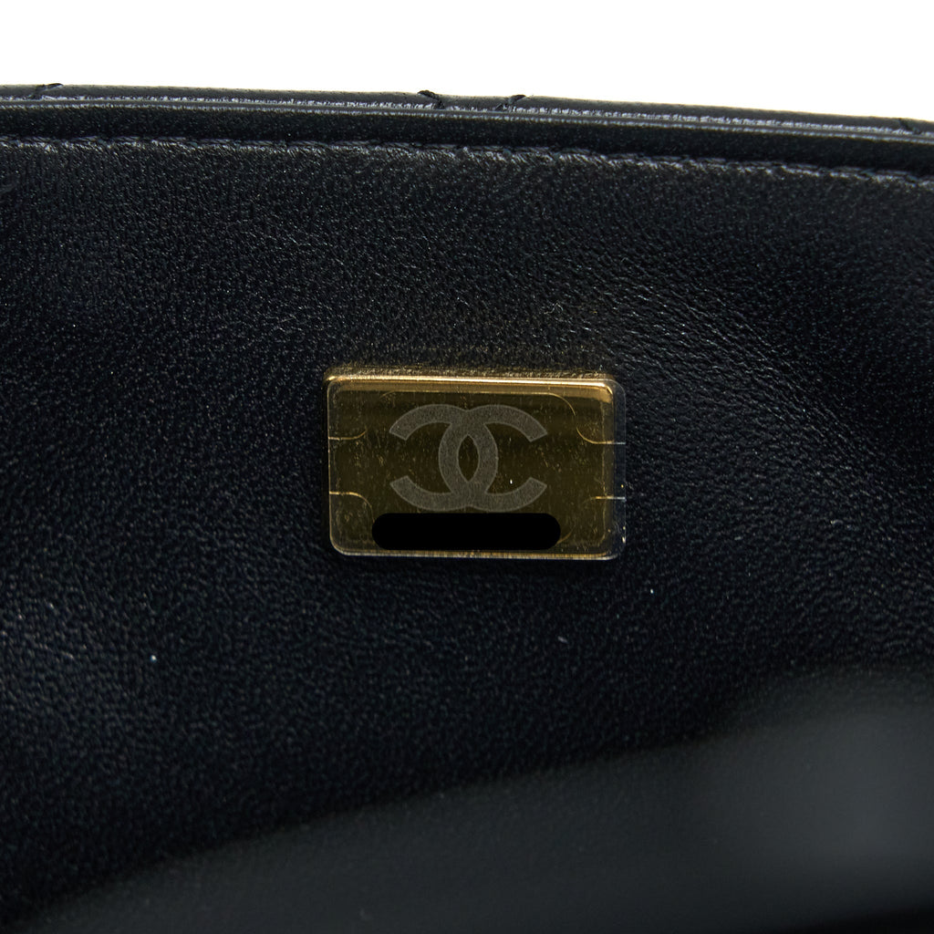 Chanel Mini Square Flap Bag Lambskin Black L (Microchip)